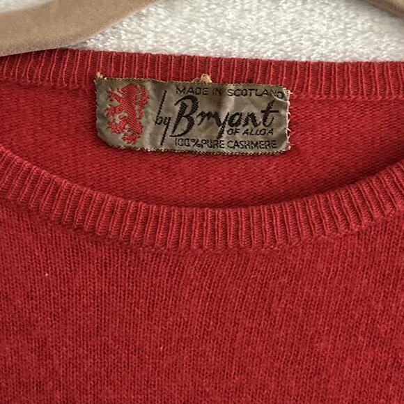 Bryant of Scotland Cashmere Sweater Vintage Cropped Pink Short Sleeve - Picture 2 of 7